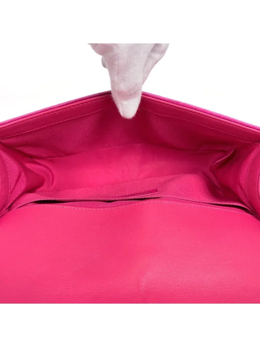 Chanel Shoulder Bag Boy CC Logo Velvet Pink